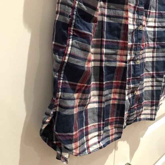 Eddie Bauer sleeveless blouse plaid cotton vest - Picture 4 of 10